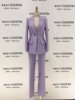 2024春季浅紫色西装套装直筒长裤修身显瘦艺考美业团队工作服