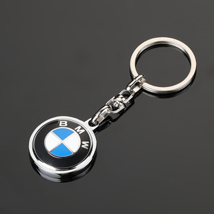 适用于宝马汽车钥匙扣 圆形金属汽车钥匙扣 车钥匙挂件定制LOGO