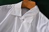 日单复古彼得潘领白色，棉质长袖衬衫宽松版