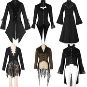 欧洲中世纪宫廷衬衫女款蒸汽，朋克服维多利亚上衣，哥特式外套雪纺衫