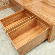 老榆木床全实木双人床榻榻米纯实木箱体床储物床卯榫1.8米落地式
