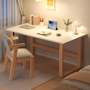 实木腿电脑桌家用书桌卧室学生学习桌简约办公桌，小户型工作台桌子