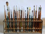 brushholder画笔架，67支画笔化妆刷支架式，独立可拆卸木制收纳架