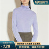 MM商场同款OL浅紫色羊绒衫堆堆领修身打底毛衣针织衫女5CA133006Q