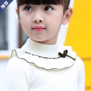女童毛衣白色黑色韩版春装，洋气加厚加绒小女孩儿童宝宝针织打底衫
