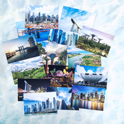 旅游风景风光明信片创意唯美贺卡片新加坡狮城风景明信片一套15张