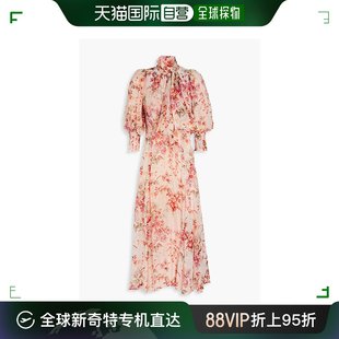 香港直邮Bytimo 女士 蝴蝶结印花欧根纱中长连衣裙 2340585