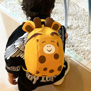 长颈鹿黄色儿童小书包外出轻便双肩，包防走失1-3岁男女幼儿小背包