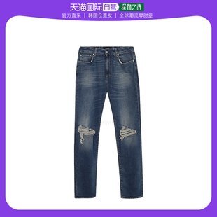 韩国直邮Represent牛仔裤男女同款深蓝色破洞舒适时尚宽松柔软