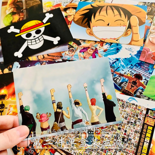 海贼王航海王动漫漫画明信片手绘卡通二次元龙猫人物临摹贺卡卡片