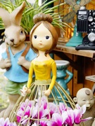 欧式铁艺装饰摆件可爱娃娃植物铁线莲爬藤小花架园艺杂货