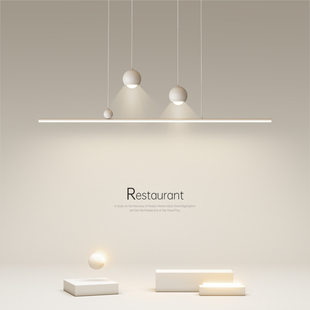 创意led吊灯极简长条灯，简约现代餐厅灯卧室灯，客厅灯餐桌吧台灯具