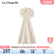 拉夏贝尔lachapelle夏季新中式旗袍改良收腰法式连衣裙子长裙女