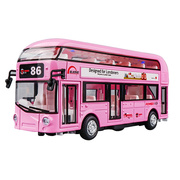 高档公交车玩具车男孩双层巴士模型合金小汽车儿童公共汽车玩具大