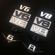 汽车v6车标v8大排量标志，改装金属贴标3d立体车尾标贴车身装饰标