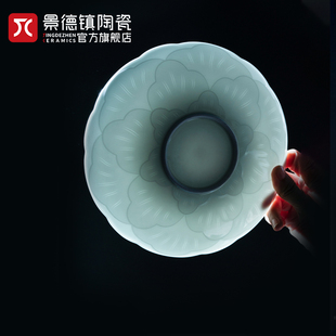 景德镇陶瓷国色天香中式影青白瓷餐具，吃饭碗盘子套装2024