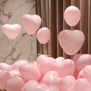 氮氦气球飘空马卡龙(马卡龙)粉，爱心气球装饰桃心形生日结婚礼婚房场景布置