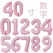 仿美铝膜气球女孩生日布置结婚纪念日ktv酒吧，开业40寸嫩粉色数字