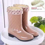 潮流时尚雨鞋女士中筒保暖雨靴防滑水鞋短筒胶鞋加棉水靴套鞋
