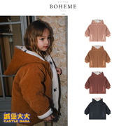 23秋冬城堡现大大Boheme儿童棉服外套连帽保暖宝宝棉袄灯芯绒