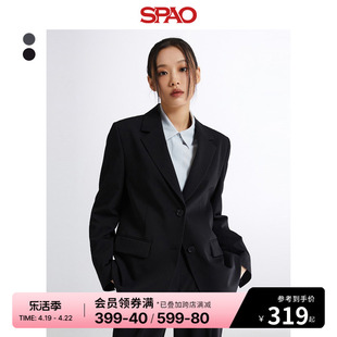 SPAO韩国同款2024年春季女士长袖翻领西服外套SPJKE23W01