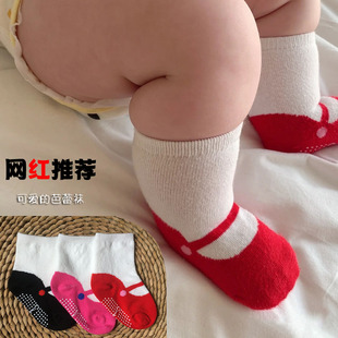网红婴儿夏季袜子可爱春秋防滑地板袜卡通芭蕾宝宝点胶防滑儿童袜