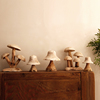 手工原实木质蘑菇摆件侘寂风创意落地艺术品橱窗民宿客厅造景摆放