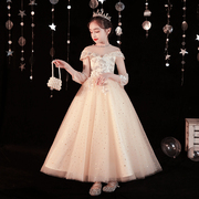 儿童礼服高端公主裙花童婚纱，主持人女童小孩，模特走秀钢琴演出服装