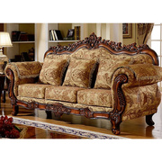 欧式布艺沙发123组合简欧风格客厅大小户型，可拆洗整装实木三