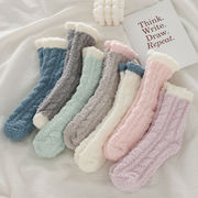 袜子女冬季加厚珊瑚绒袜子少女可爱日系保暖睡眠居家月子地板袜子