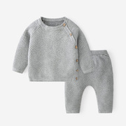 打底毛线衣(毛线衣)套装，衣服宝宝毛衣外套针织新生儿，秋装线衣小孩婴儿洋气