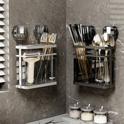 吸盘铁艺筷子架壁挂不锈钢架厨房，叉勺置物架，免打孔沥水餐具盒