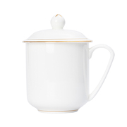 骨瓷两个一会办公杯茶杯陶瓷水杯带盖商务金边会议室杯logo定制