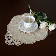 泰绣欧式餐垫蕾丝盘垫咖啡杯垫ins桌垫隔热垫现代简约西餐盘垫饰
