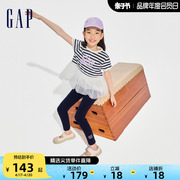 Gap女童2024春夏纯棉泡泡袖短袖T恤蓬蓬纱公主风上衣890373