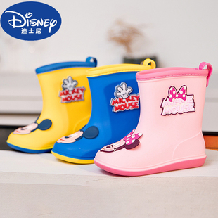 迪士尼儿童雨鞋女款米妮雨靴，防滑男款幼儿园，宝宝女童学生防水鞋潮