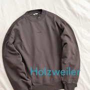 holzweiler授权大象灰，经典logo薄绒套头卫衣，surgir买手店