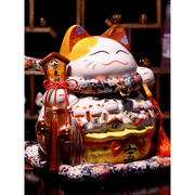 日式正版招财猫摆件店铺，开业特大号摇手陶瓷，存钱罐家居装饰品