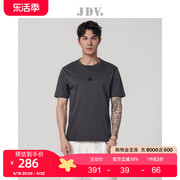 JDV男装夏季商场同款灰色户外纯色短袖休闲T恤上衣STT3534