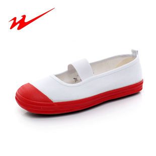 双星红头体操小白鞋童鞋舞蹈鞋幼儿园室内室外鞋纯棉养脚