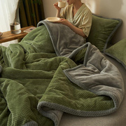 毛毯冬季加厚加绒被子珊瑚绒床单沙发毯办公室午睡毯床上用盖毯子