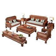 中式实木沙发客厅冬夏两用明清仿古典花梨木大小户型雕花红木家具