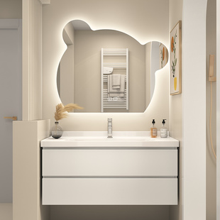 网红智能小熊镜浴室柜镜柜组合卫生间洗脸盆，家用卫浴柜厕所洗手台