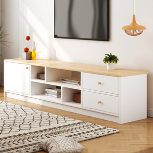 白色欧式电视柜茶几，组合现代简约小户型，家用客厅带抽屉储物视听柜