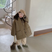 韩版冬季儿童棉服女童加厚夹棉长款复古棉袄儿童洋气保暖棉衣