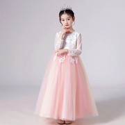 儿童礼服钢琴演凑比赛服装2022韩版女童公主裙洋气连衣长裙子