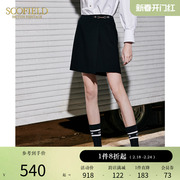 scofield黑色迷笛裙裤，显高设计感短裙式，短裤女装2024年秋季