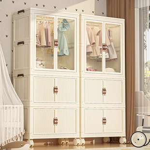 儿童衣柜家用零食储物柜宝宝衣服收纳柜可折叠婴儿衣柜卧室小衣橱