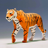 136厘米长虎年老虎生肖动物，落地纸艺手工diy纸模型大型立体摆件