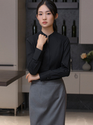 2023奔驰4s店黑色长袖，女衬衫售后服务顾问白衬衣(白衬衣)修身销售工服